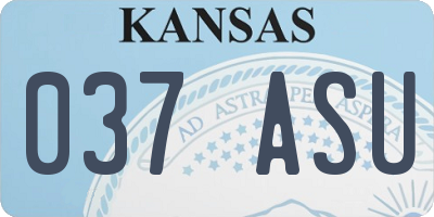 KS license plate 037ASU