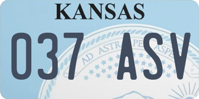 KS license plate 037ASV