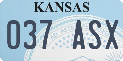 KS license plate 037ASX