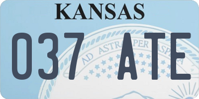 KS license plate 037ATE