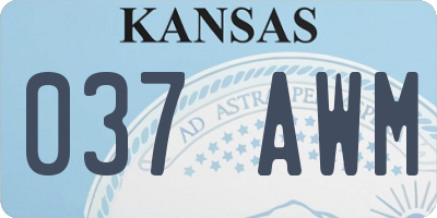 KS license plate 037AWM