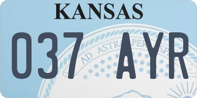 KS license plate 037AYR
