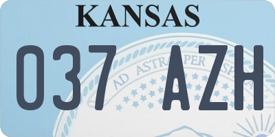 KS license plate 037AZH