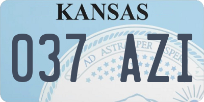 KS license plate 037AZI