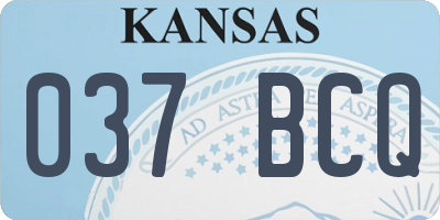 KS license plate 037BCQ