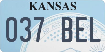 KS license plate 037BEL