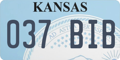 KS license plate 037BIB