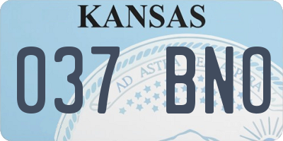 KS license plate 037BNO