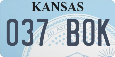 KS license plate 037BOK