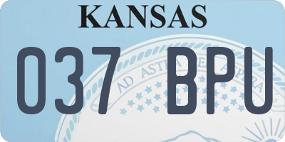 KS license plate 037BPU