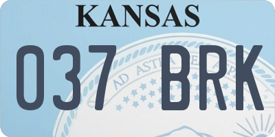 KS license plate 037BRK