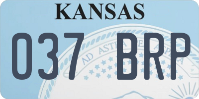 KS license plate 037BRP