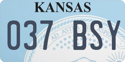 KS license plate 037BSY