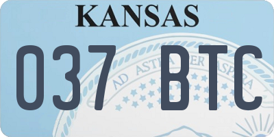 KS license plate 037BTC