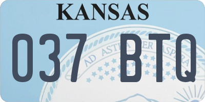 KS license plate 037BTQ
