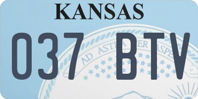 KS license plate 037BTV