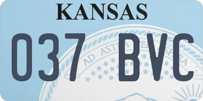 KS license plate 037BVC