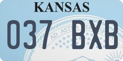 KS license plate 037BXB