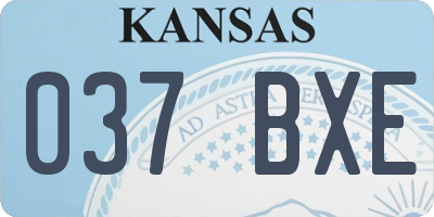 KS license plate 037BXE