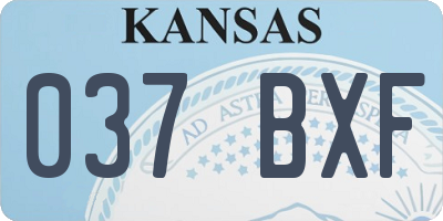 KS license plate 037BXF