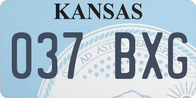 KS license plate 037BXG