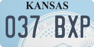 KS license plate 037BXP