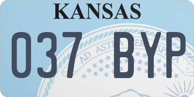 KS license plate 037BYP
