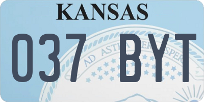 KS license plate 037BYT