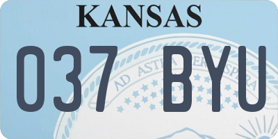 KS license plate 037BYU