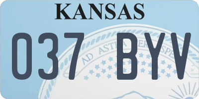 KS license plate 037BYV
