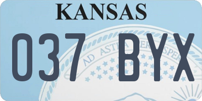 KS license plate 037BYX