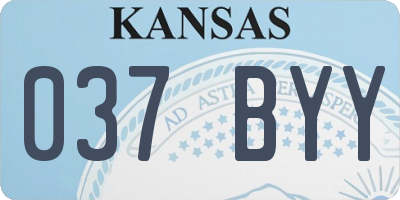 KS license plate 037BYY