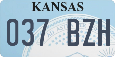 KS license plate 037BZH