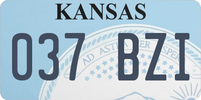 KS license plate 037BZI