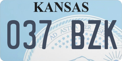 KS license plate 037BZK