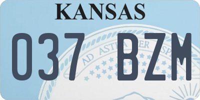 KS license plate 037BZM