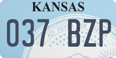 KS license plate 037BZP