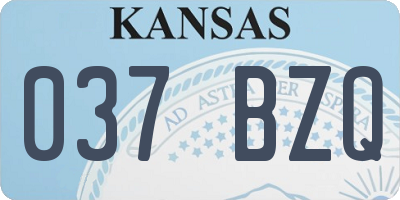 KS license plate 037BZQ
