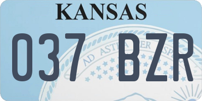 KS license plate 037BZR