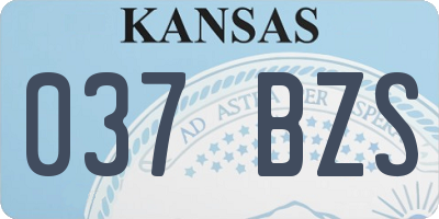 KS license plate 037BZS