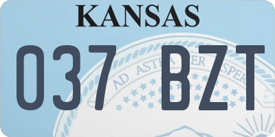 KS license plate 037BZT