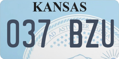 KS license plate 037BZU
