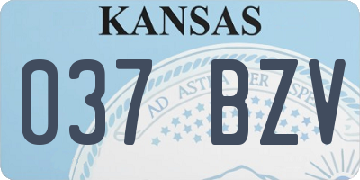 KS license plate 037BZV