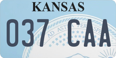 KS license plate 037CAA