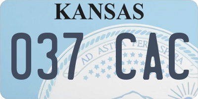 KS license plate 037CAC