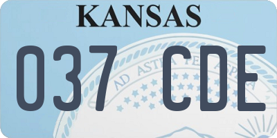 KS license plate 037CDE