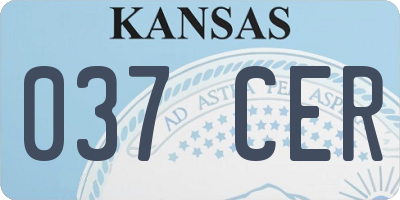 KS license plate 037CER
