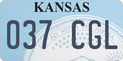 KS license plate 037CGL