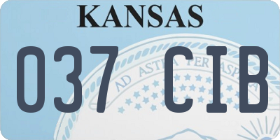 KS license plate 037CIB