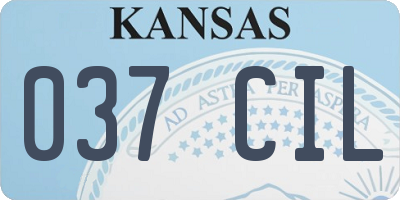 KS license plate 037CIL